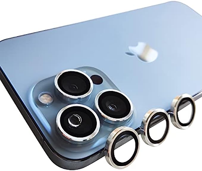 Camera Lens Protector for iPhone 13 Pro,Lens Protector for 13 Pro Max,Metal Camera Lens Cover Compatible with iPhone 13 Pro Max 6.7 inch / iPhone 13 Pro 6.1 inch[Alloy Frame] Silver