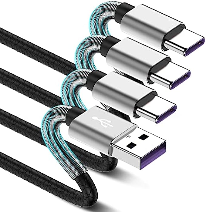 [3Pack 6ft]Compatible with Samsung Galaxy S9 S10 S8 Plus Charger Cord3A Fast Charging, TPE USB C Type Charger Cable,USB A to Type C Replacement for Samsung A32/A12/A10e/A20/A51/Note 20/9/8,LG K51
