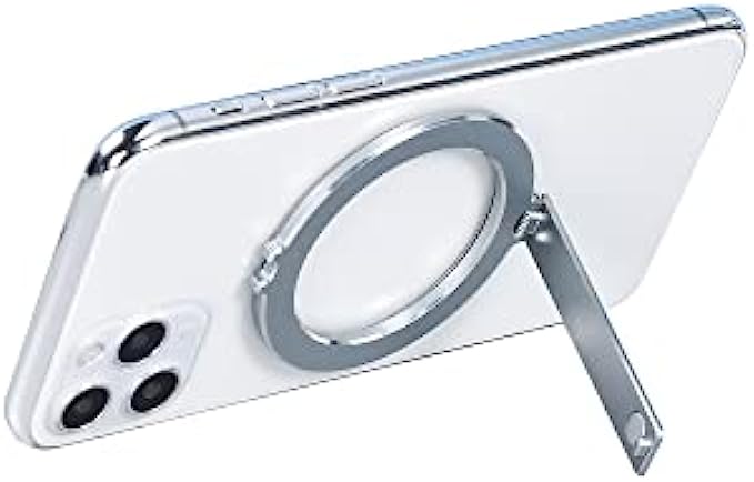 Magnetic Mobile Phone Holder for iPhone12/13 Magnetic Phone Holder Multifunctional Desktop Stand Foldable Portable Silver