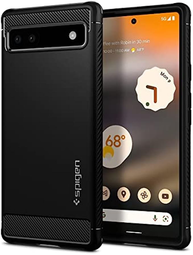 Spigen Rugged Armor Designed for Pixel 6a Case 2022 - Matte Black