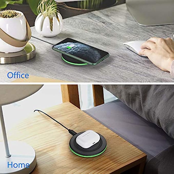 Yootech [2 Pack] Wireless Charger,10W Max Fast Wireless Charging Pad Compatible with iPhone 13/13 Pro/13 Mini/13 Pro Max/SE 2022/12/SE 2020/11/X/8,Samsung Galaxy S22/S21,AirPods ProNo AC Adapter