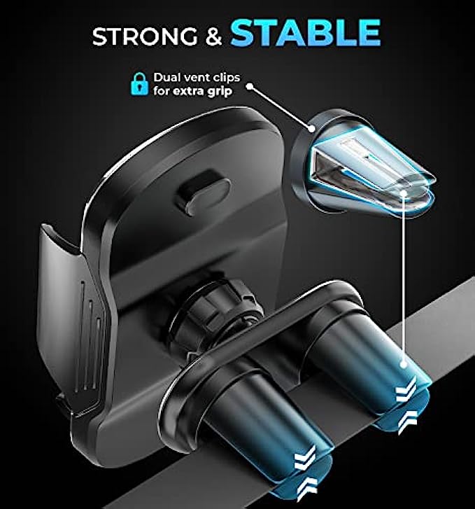 BesTrix Phone Mount for Car – Car Phone Holder Mount, Dashboard, Windshield, and Air Vent– for All Cars, Installs in Minutes – Holds All Phones up to 6.7”– Phone Holder for Car Dashboard