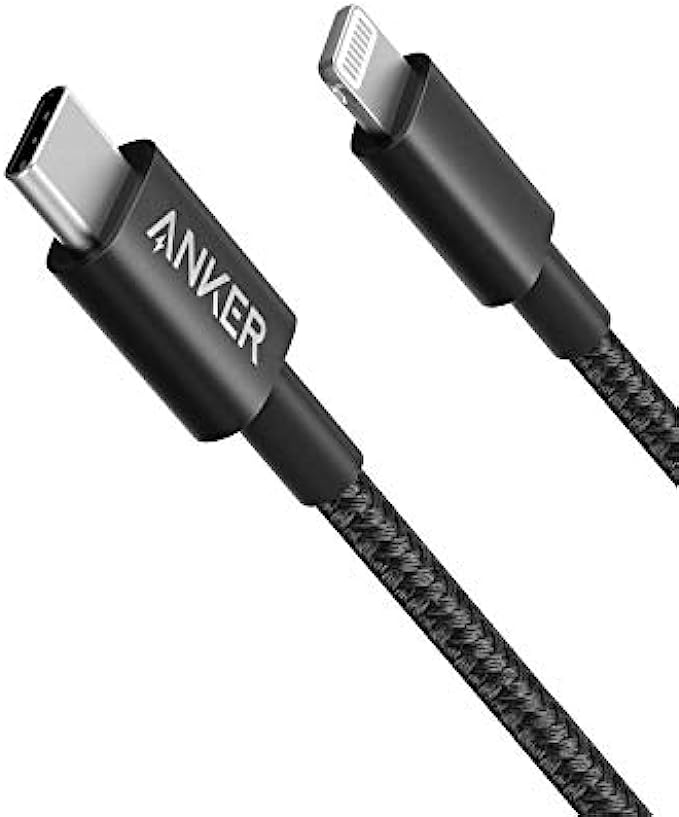 Anker New Nylon USB-C to Lightning Charging Cord for [6ft MFi Certified] for iPhone 13 13 Pro 12 Pro Max 12 11 X XS XR 8 Plus, AirPods Pro, Supports Power Delivery Black