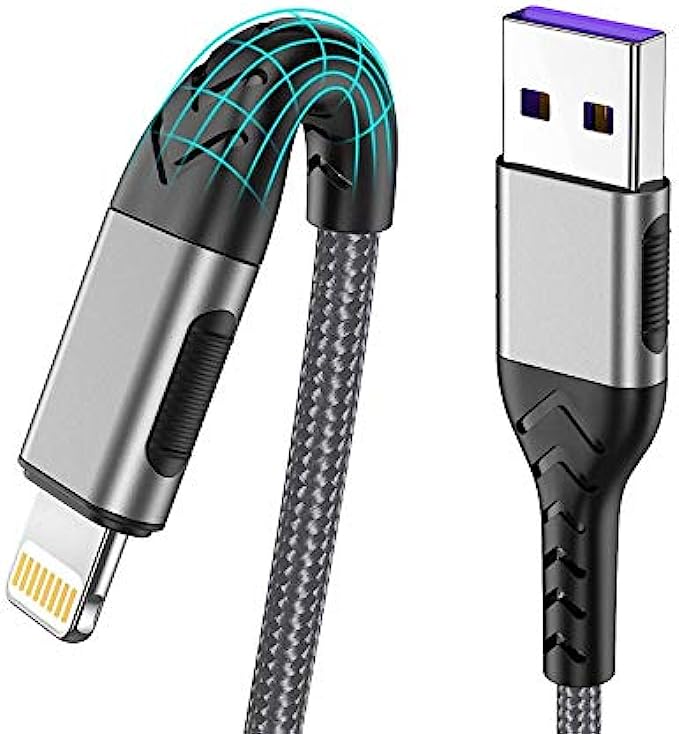 iPhone Charger, [MFi Certified] Durcord 3Pack 10FT USB A Cable for Long Lightning Charger Cable, Fast iPhone Charging Cord for iPhone Xs Max/XS/XR/X/8/7/6S/6/Plus/SE/iPadSilver