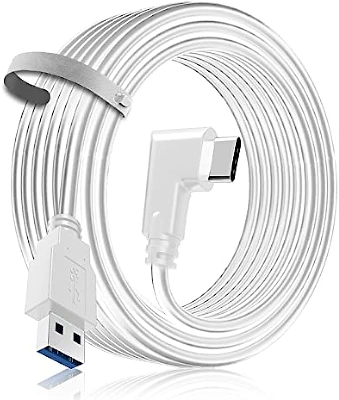 Link Cable for Oculus Quest 2/1 16FT - Accessories for Meta Quest 2 and PC/Steam VR - USB 3.2 VR Headset Link Cable Faster and Stable for Computer Gaming and Others.BSTKEECL, White, A to C