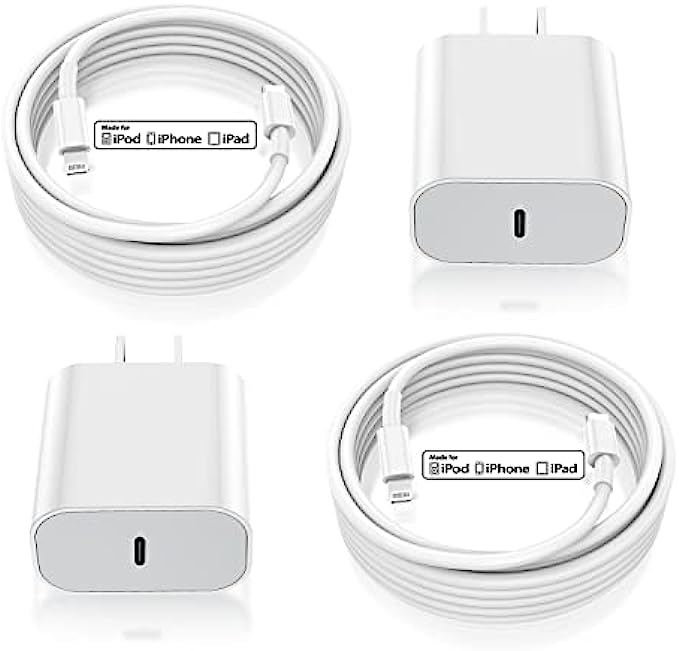 iPhone 11 12 13 Fast Charger,20W Apple Fast Charger with USB C to Lightning Cable 6ft MFi Certified,Type C Fast Wall Plug with Cord for iPhone Mini/Pro/Pro Max 2-Pack