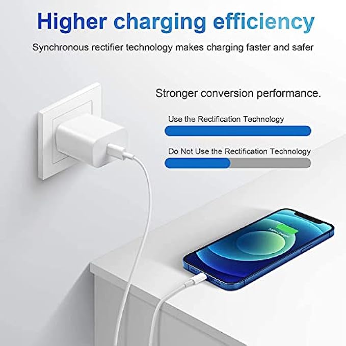 iPhone 11 12 13 Super Fast Charger [Apple MFi Certified] High Speed iPhone Charger 2-Pack 20W PD USB C 6FT Wall Charger Compatible with iPhone 13/13Pro/12/12 Pro/11/11Pro/XS/Max/XR/X/8/8 Plus,iPad