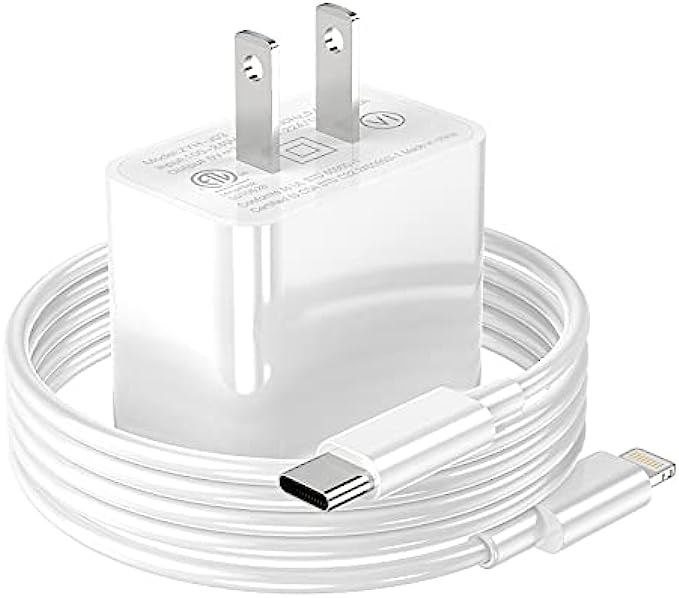 [Apple MFI Certified] iPhone Charger Apple Block USB C Fast Wall Plug with 6ft USB C to Lightning Cable for iPhone13/ 12/12pro/12 pro max/11 pro Max/Air pods pro/iPad air 3/min4/5 1 Pack
