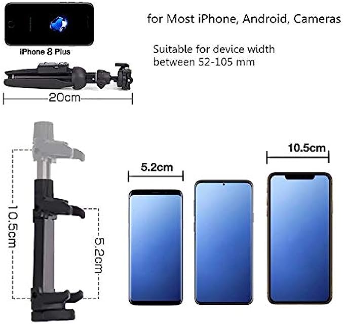 Portable 40 Inch Aluminum Alloy Selfie Stick Phone Tripod with Wireless Remote Shutter Compatible with iPhone 13 12 11 pro Xs Max Xr X 8 7 6 Plus, Android Samsung Smartphone