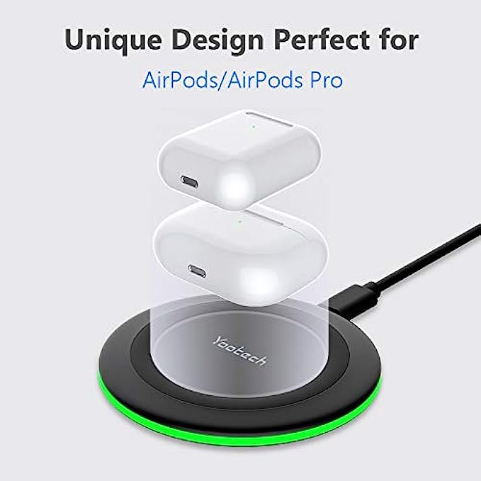 Yootech Wireless Charger,10W Max Fast Wireless Charging Pad Compatible with iPhone 13/13 Pro/13 Mini/13 Pro Max/SE 2022/12/SE 2020/11/X/8,Samsung Galaxy S22/S21/S20/S10,AirPods ProNo AC Adapter