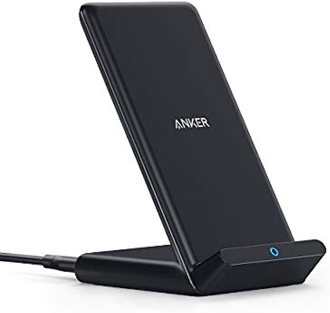 Anker Wireless Charger, 313 Wireless Charger Stand, Qi-Certified for iPhone 12, 12 Pro Max, SE, 11, 11 Pro, 11 Pro Max, XR, XS Max, 10W Fast-Charging Galaxy S20, S10 No AC Adapter