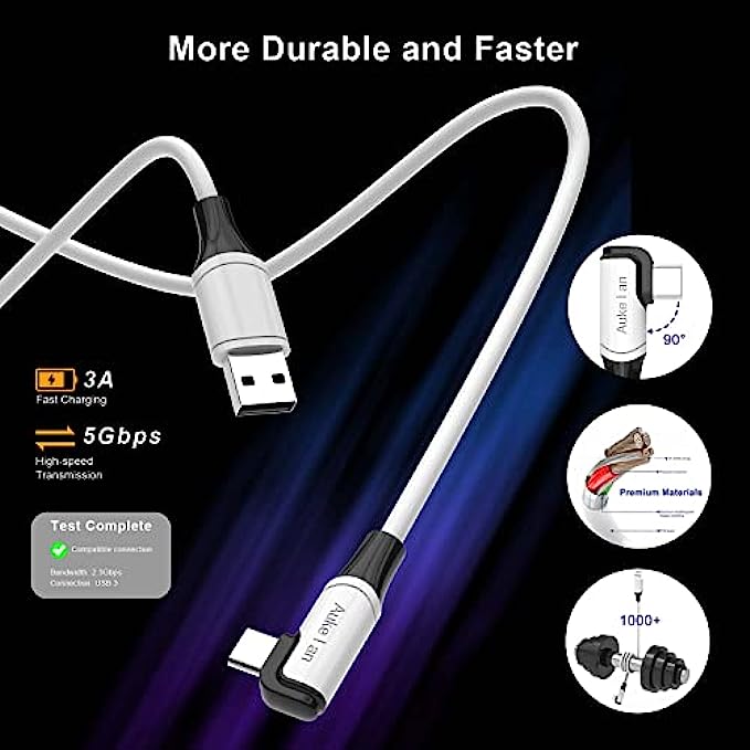 Aukelan Link Cable 10FT Compatible for Oculus Quest 2/Steam VR and PC， High Speed Data Transfer &amp; 3A Fast Charging，USB 3.0 to USB C Cable for VR Headset and Gaming PC.