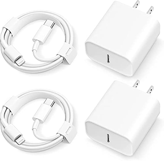 iPhone 11 12 13 Super Fast ChargerApple MFi Certified[2-Pack] 20W Rapid USB C Wall Charger Block PD Adapter with 6FT Fast Charging Cable Compatible with iPhone 13/12/11 Pro Max,Mini,Pro/XR/iPad