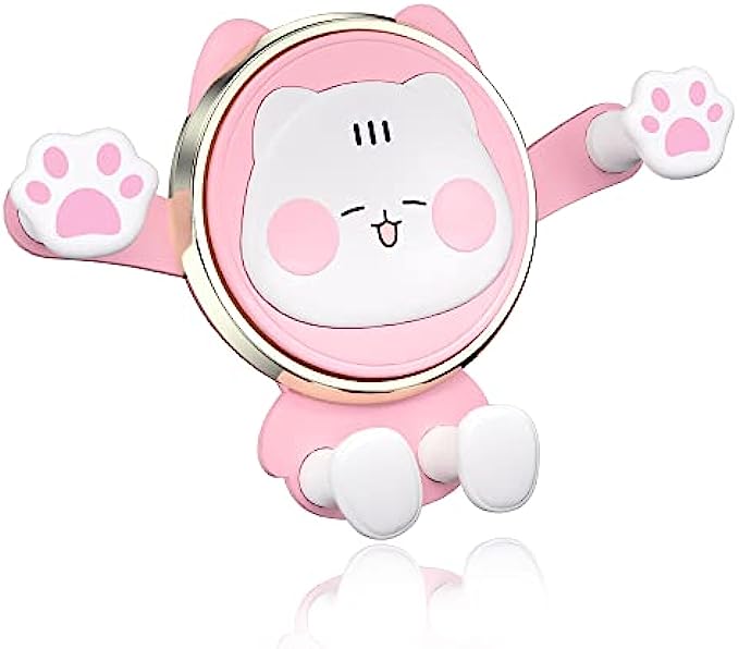 CEENFFO Car Phone Holder Mount, Air Vent Clip Holder Cute, Cell Phone Holder for Car Compatible with 4-7 inch Smartphone Car Accessories for Women and GirlsPink