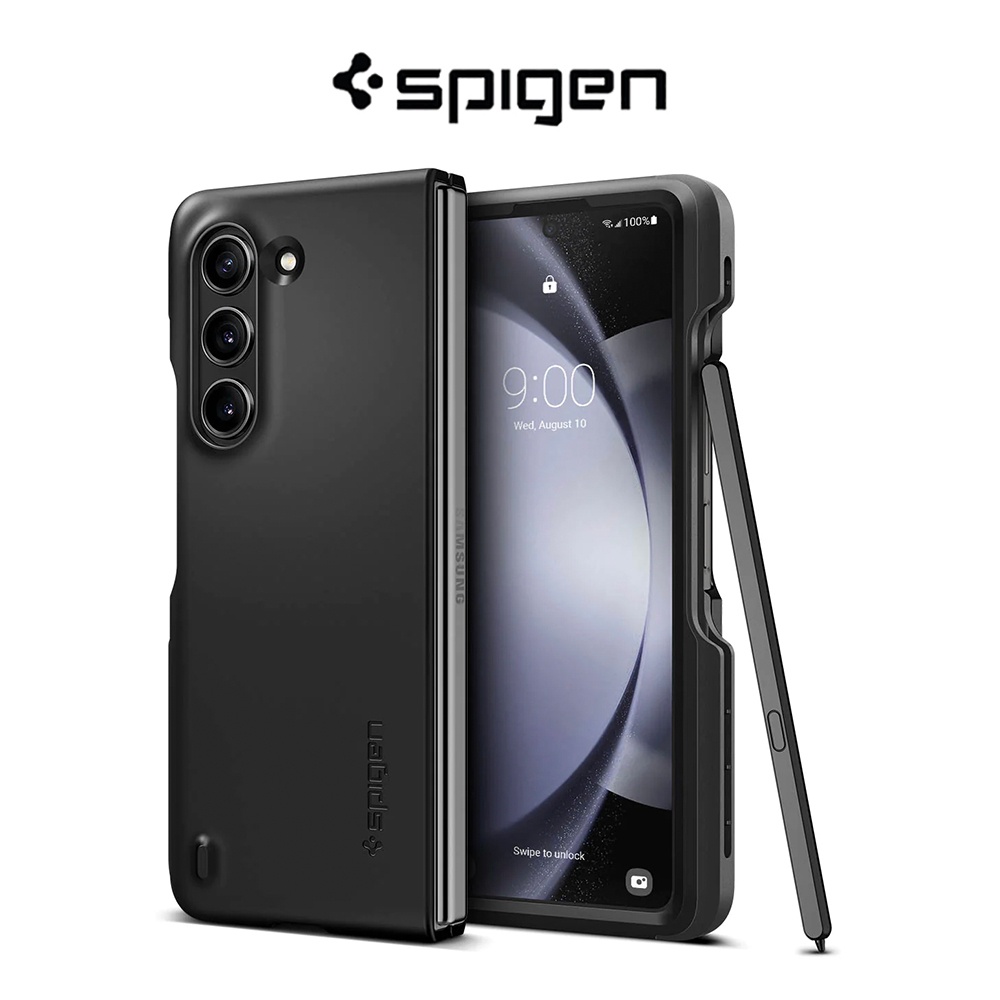 Spigen Galaxy Z Fold 5 Case Thin Fit P Pen Edition with Built-in S-Pen Holder Samsung Cover Slim Lightweight Casing
