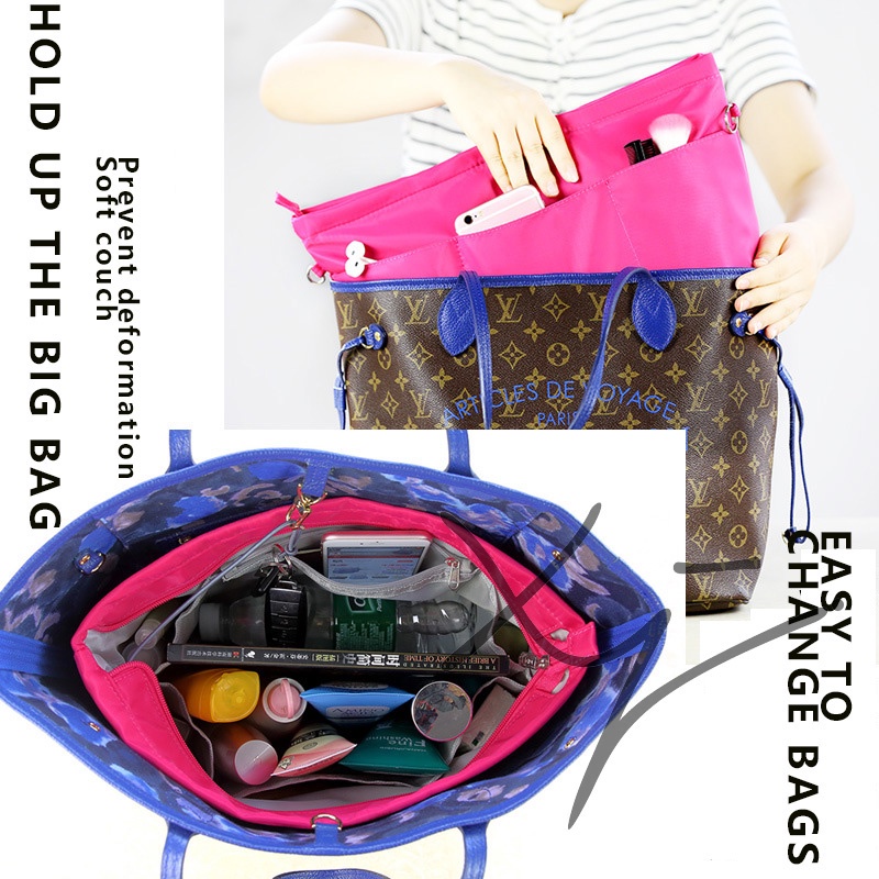 Nylon Insert Bag Fits For Universal bag Liner Bag large capacity Organizer Cosmetic Bag Nylon ladies Makeup Bag women Support Large capacity Handbag lining
