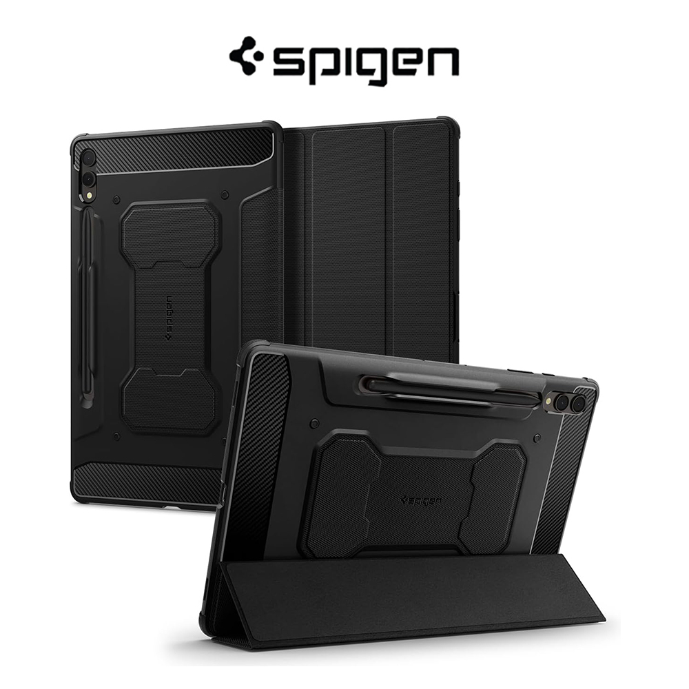Spigen Galaxy Tab S9+ Case 12.4 Inch Rugged Armor Pro Galaxy Tab S9 Plus Shockproof Protective Tri-Fold Samsung Cover