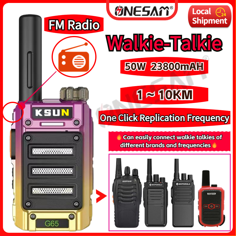 FM RadioWalkie Talkie G65 Two Way Radio One Key Copy Frequency Match Other Models New Upgrade Call Distance 10KM