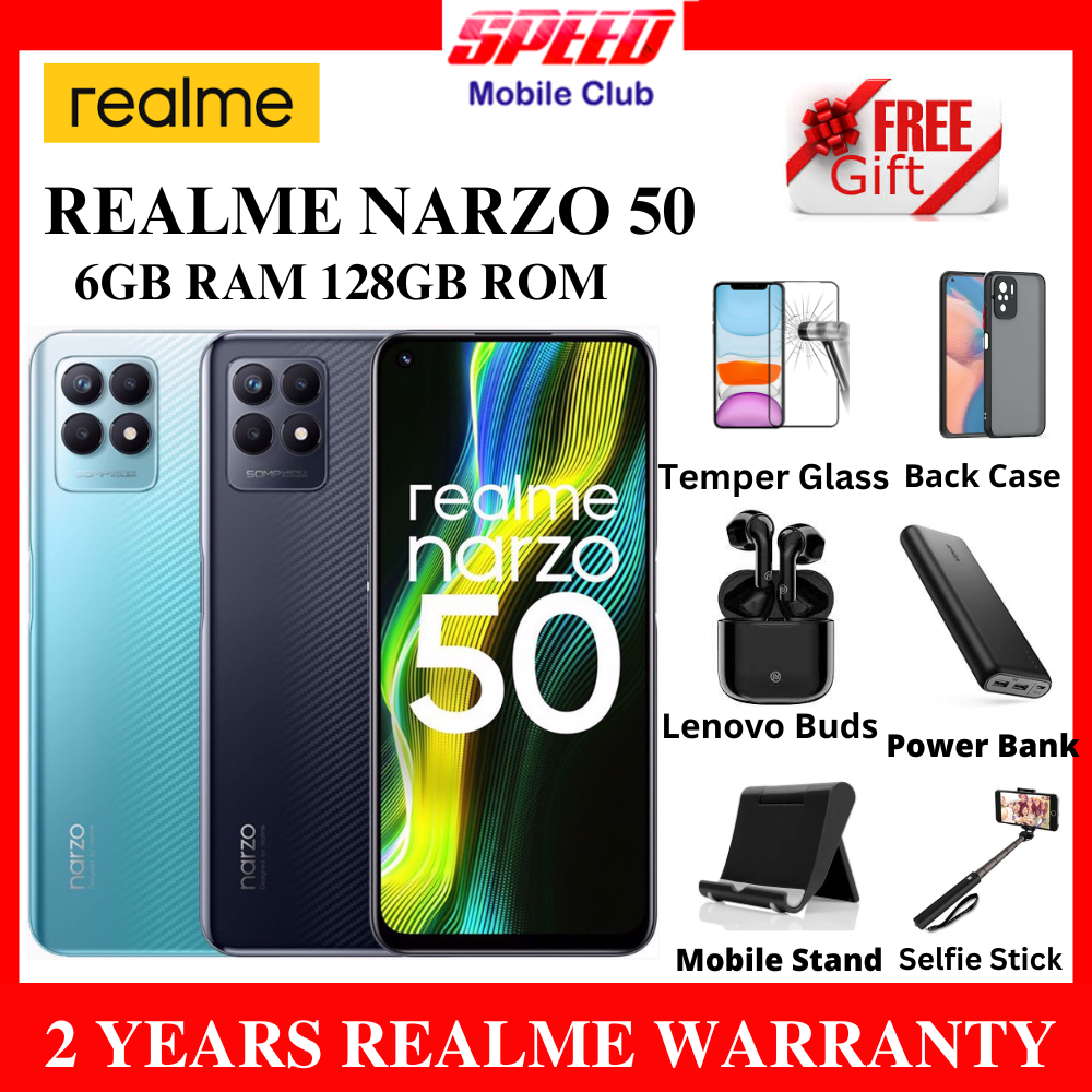 Realme Narzo 50 6GB/128GB | Realme Narzo 50A Prime 4GB/64GB 4GB/128GB | Free Gifts | 2 Years Realme Warranty