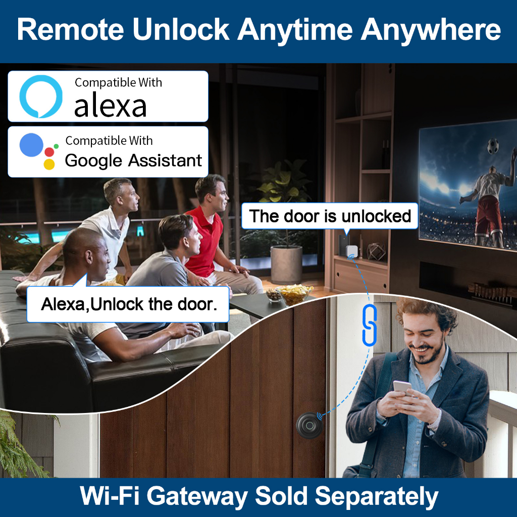 Smart Door Knob Wifi Smart Fingerprint Door Lock Biometric Door Lock With TUYA APP Apartment/Hotel/Bedroom