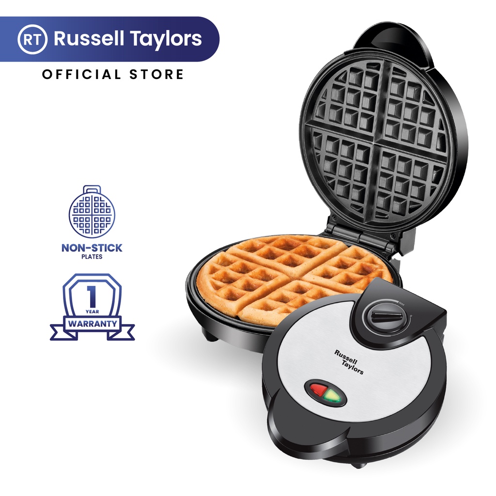 Russell Taylors Belgian Waffle Maker with Temperature Control Stainless Steel WM-25