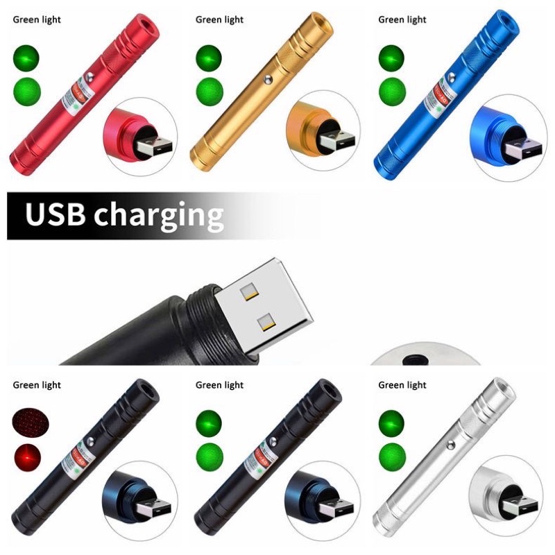 USB Rechargeable Laser Green  Portable High-power Laser Pointer built in battery SG stock