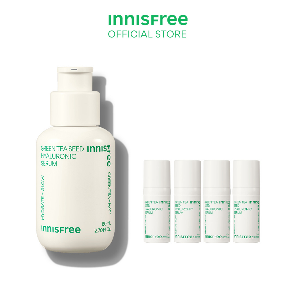 Buy 1 Gift 4 INNISFREE Green Tea Seed Hyaluronic Serum 80ml + Free Gifts