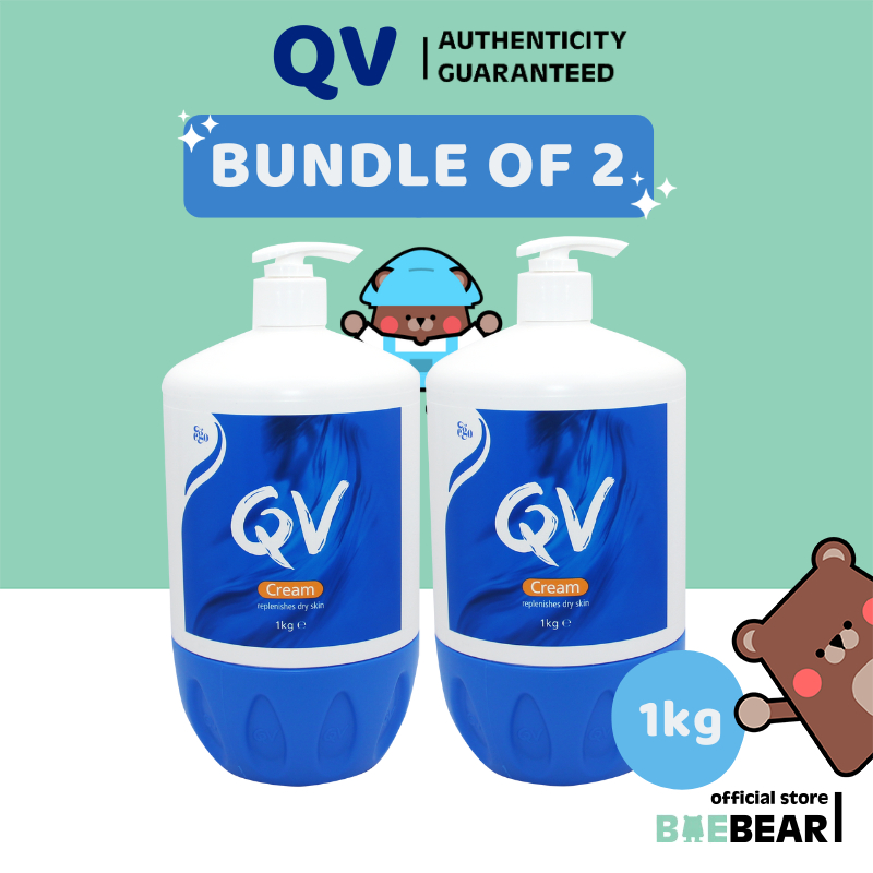 EGO QV Cream 1kg Bundle of 2 Moisturize Skin | Replenish Dry Skin [Baebear]