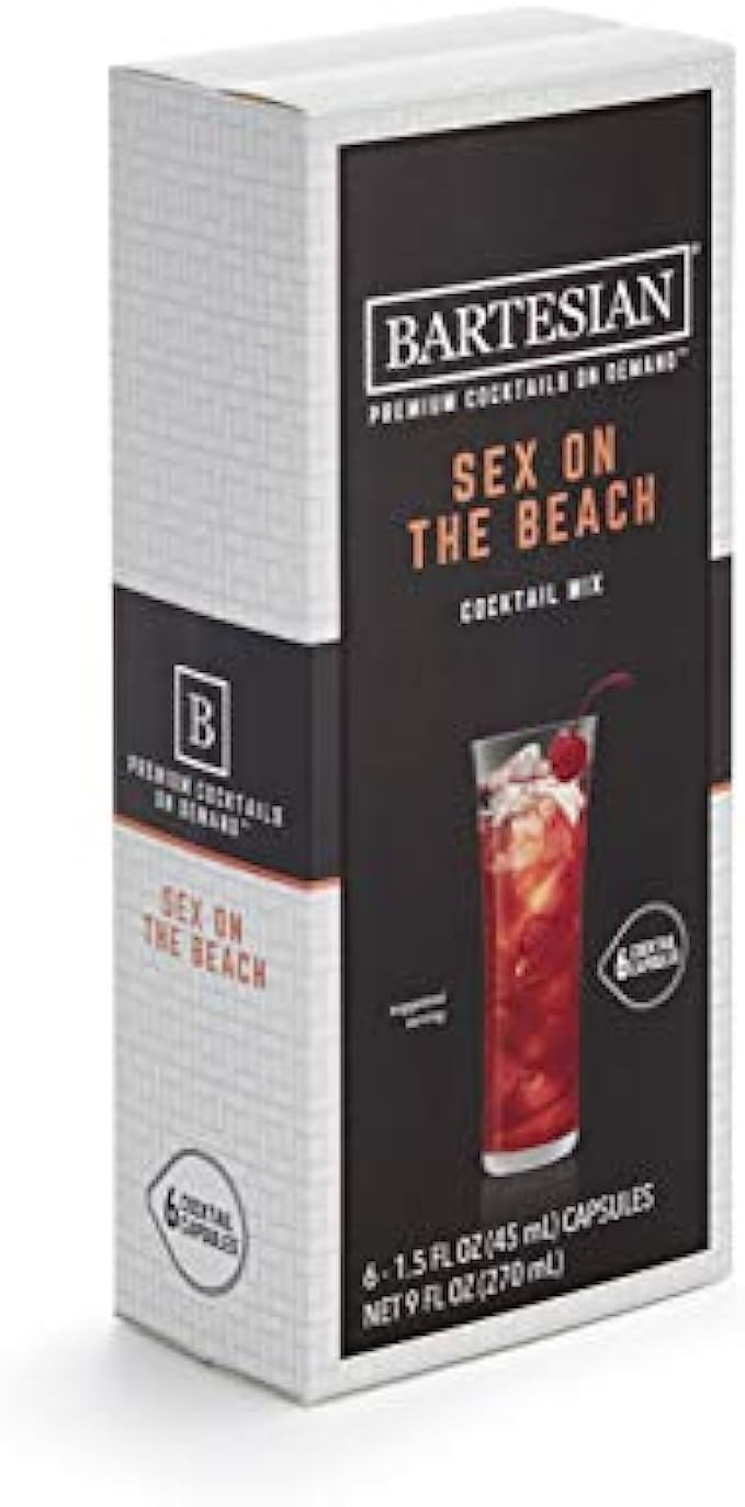 Bartesian Sex on The Beach Cocktail Mixer Capsules, Pack of 6 Cocktail Capsules, for Bartesian Premium Cocktail Maker 55355