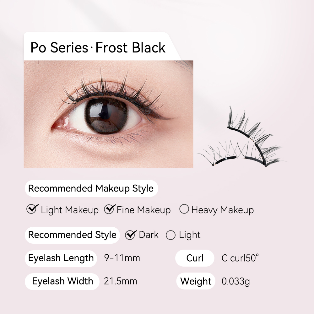 WOSADO Reusable Magnetic Lashes Set FROST BLACK Professional High Quality Premium Safe Dupont 3D False Eyelashes No Glue Wild Hot Sexy Look Makeup