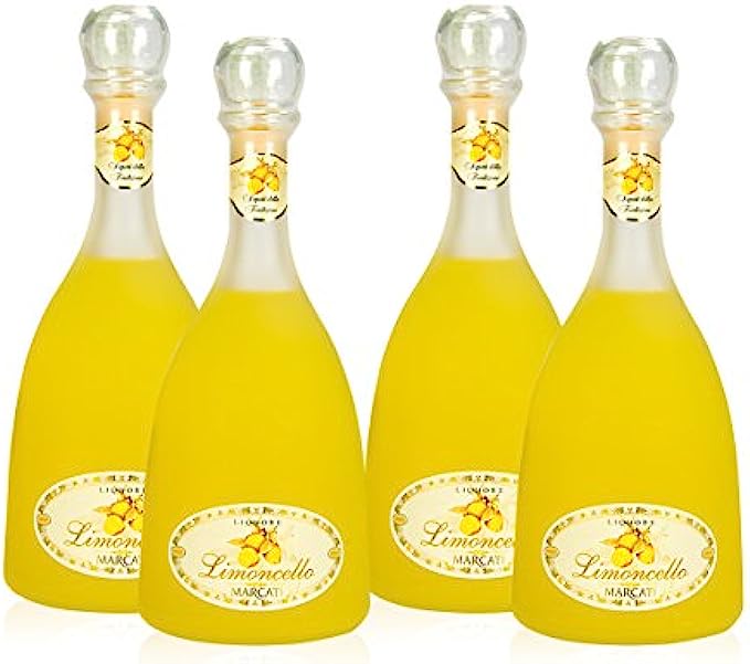 Limoncello dItalia Marcati Gagliano Pack 4 Satin Finish Bottles