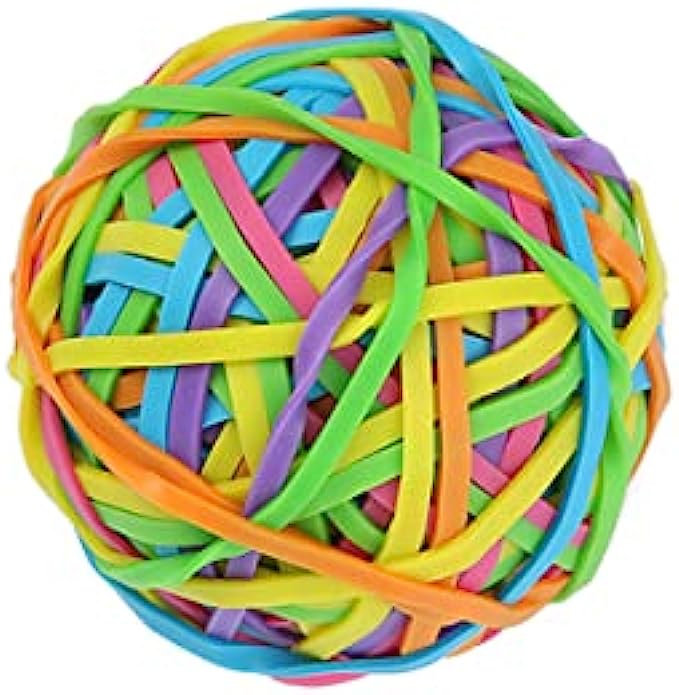 HARUBRO Rubber Bands Ball for Rainbow Colorful Office Supplies 170 Bands around Funny Desk Gifts Ideas for Coworkers Women