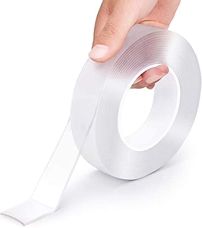 EZlifego Double Sided Tape Heavy Duty16.5FT/5M，Multipurpose Wall Tape Adhesive Strips Removable Mounting Tape,Reusable Strong Sticky Transparent Tape Gel Poster Carpet Tape for Paste Items,Household