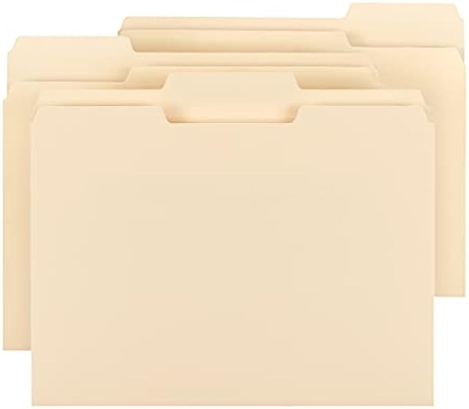 Smead Manila File Folder, 1/3-Cut Tab, Letter Size, 200 per Box 10382