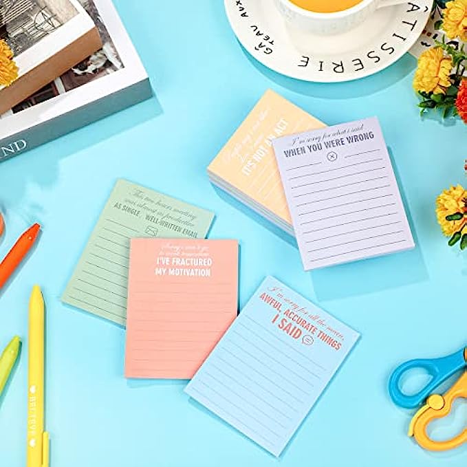 Funny Notepads with Sarcastic Sayings Sticky Funny Office Supplies to Do List Funny Work Notepad Assorted Sarcastic Notepad for Workers, 12 Designs, 3 x 3.93 Inch 12, Classic Style