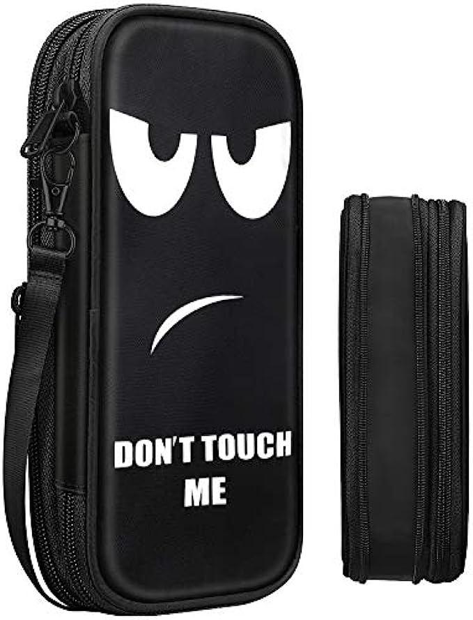FINPAC Expandable Pencil Case, Large Capacity Pencil Box, Pen Pouch Stationery Storage Organizer for Teen High School Students, Pen Bag Office Supply, Dont Touch