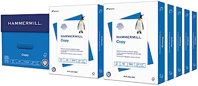 Hammermill Printer Paper, 20 lb Copy Paper, 8.5 x 11 - 10 Ream 5,000 Sheets - 92 Bright, Made in the USA