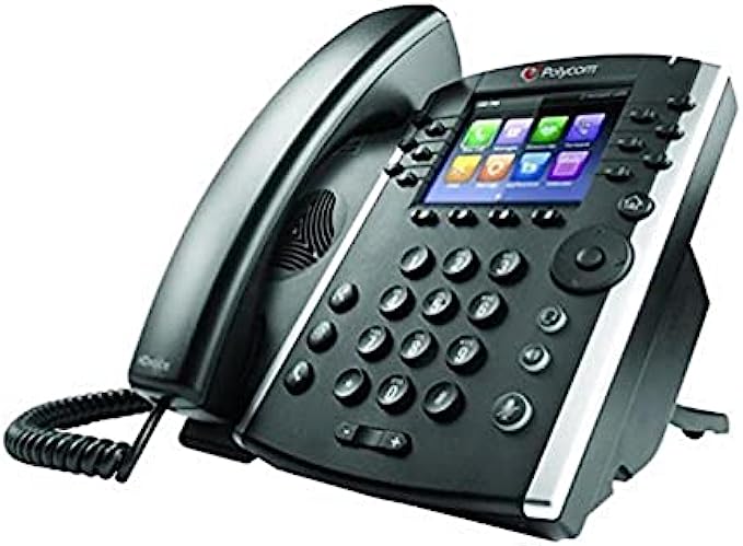 Poly - VVX 411 12-Line VOIP Business Phone Polycom - Desk Phone with Handset - POE - Power Supply Not Included - 3.5" Color Display