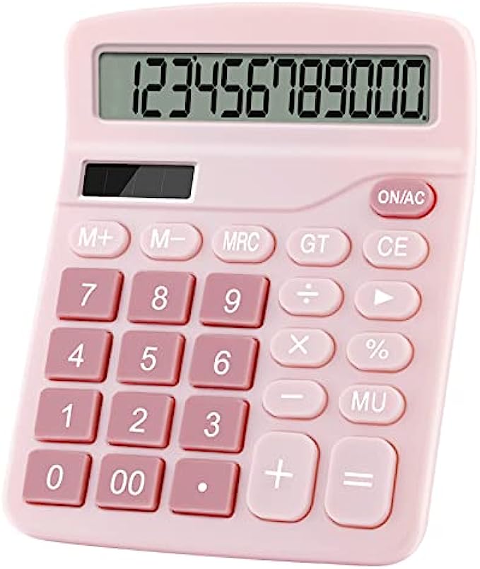 Office Desk Calculator 12 Digits Pink