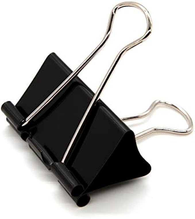 DSTELIN Large Binder Clips 1.6Inch 24 Pack, Big Paper Clamps Clips for Office Supplies, 1.6Inch/41mm Width, 0.7Inch/18mm Capacity, Black