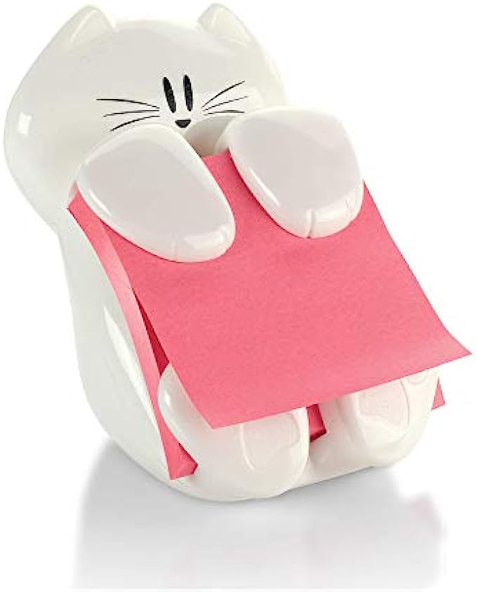 Post-it Pop-up Note Dispenser, Cat design, 3x3 in, 1 Dispenser/Pack CAT-330,White