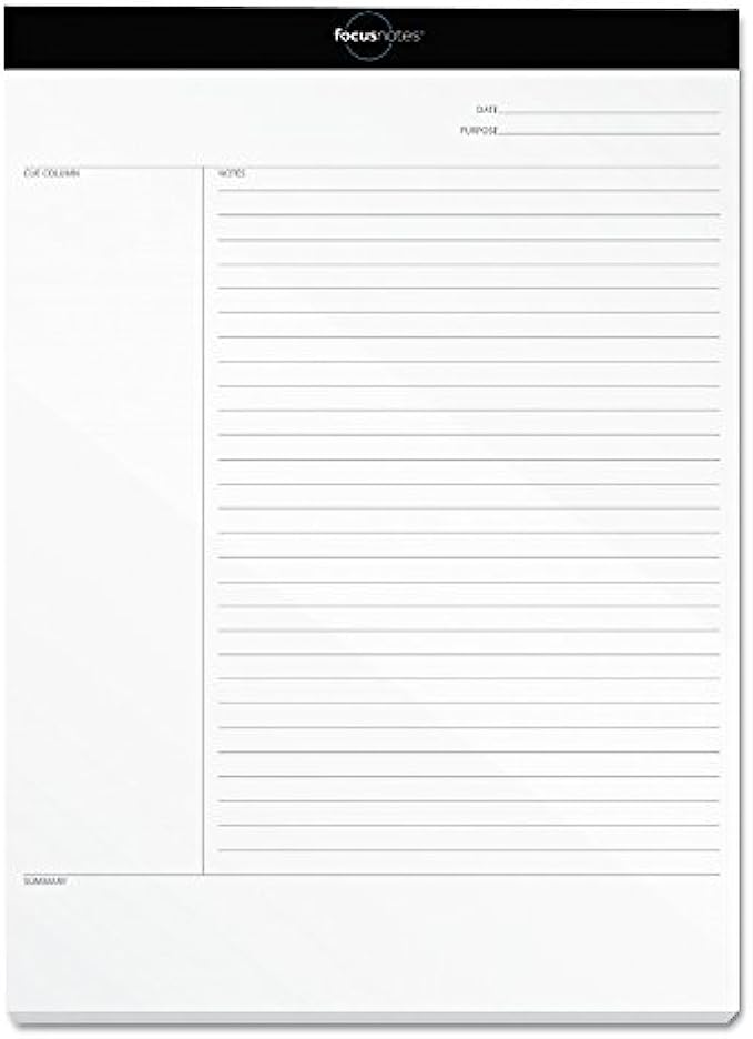 Oxford FocusNotes Writing Pad, 8-1/2" x 11-3/4", 50 Sheets 77103