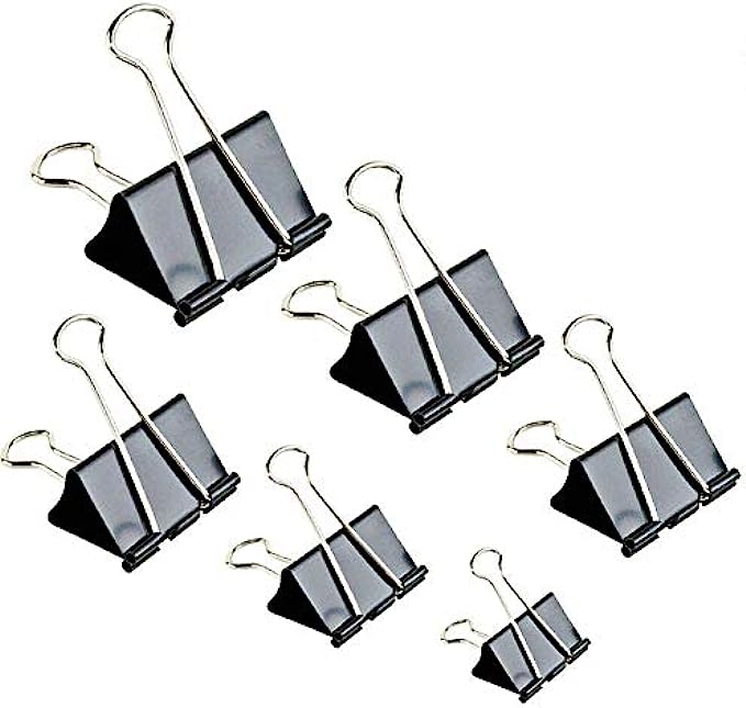 Binder Clips Paper Clamp for Paper-130 Pcs Clips Paper Binder Assorted Sizes Black