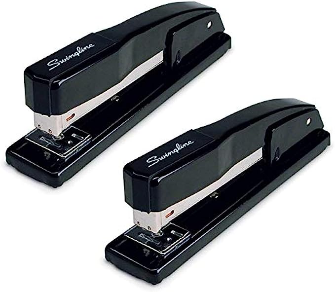 Swingline Stapler, Commercial Desktop Staplers, 20 Sheet Capacity, Portable, Durable Metal Desktop Stapler for Home Office Supplies, Classroom or Desktop Accessories, Black, 2 Pack 44401AZ