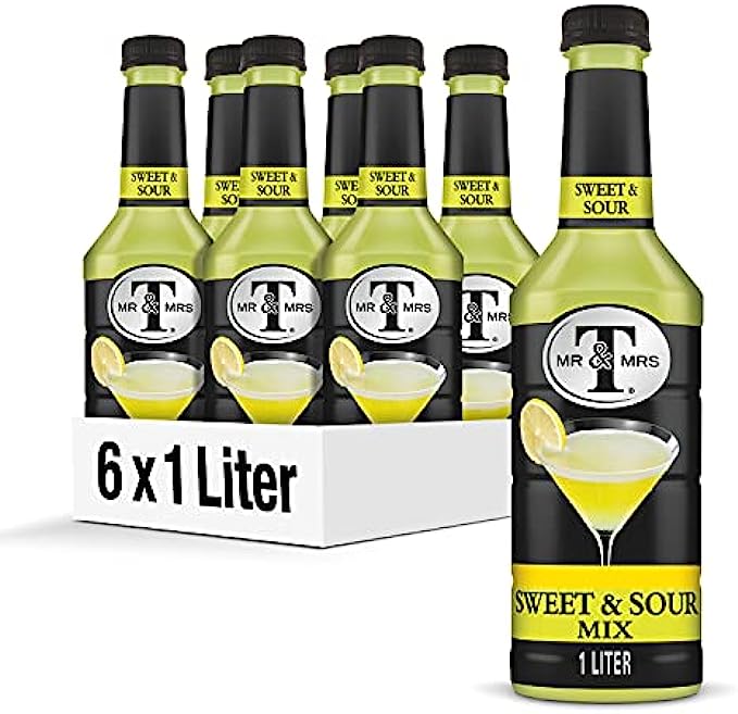 Mr &amp; Mrs T Sweet &amp; Sour Mix, 1 L bottles Pack of 6