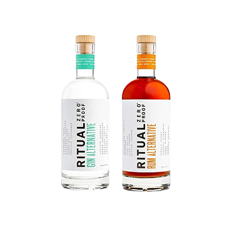 RITUAL ZERO PROOF Gin &amp; Rum Alternatives | Award-Winning Non-Alcoholic Spirits | 25.4 Fl Oz 750ml Each | Low &amp; No Calories | Keto, Paleo &amp; Low Carb Diet Friendly | Alcohol Free Cocktails
