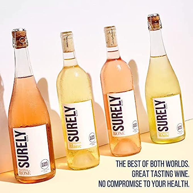 Surely Non Alcoholic Rose - Worlds First Sparkling Wine that Tastes Like the Real Thing, Low Sugar, Keto-Friendly, Low Calorie, 750ml