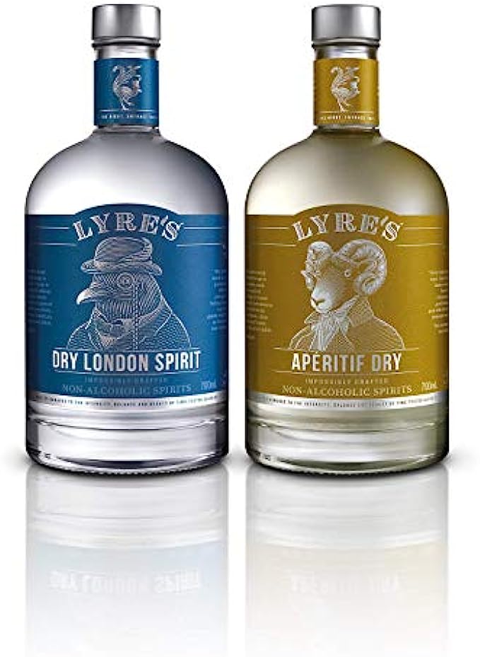 Lyres Dry Martini Non-Alcoholic Set Pack of 2 | Dry London Gin Style &amp; Aperitif Dry Dry Vermouth Style | Award Winning | 23.7 Fl Oz