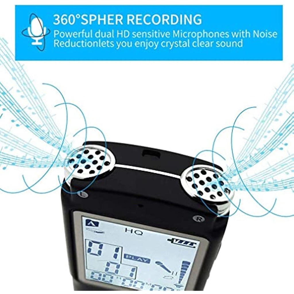 Digital Voice Recorder 64G Voice Activated Recorder with Playback - Upgraded Small Tape Recorder for Lectures, Meetings, Interviews, Mini Audio Recorder USB Charge, MP3