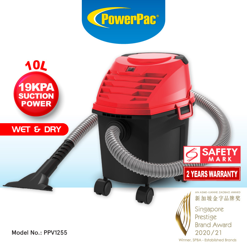 PowerPac Vacuum Cleaner Wet &amp; Dry with Vacuum 19KPa Suction PPV1255